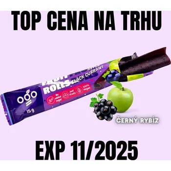 Čokoláda OGO Ovocná trubička jablko - černý rybíz 15 g EXP 11/2025