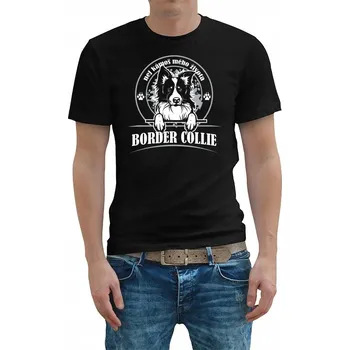 Pánské oblečení STRIKER Pánské Tričko border kolie Barva: černá, Velikost: L