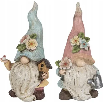 Dekorativní figurky skřítků, zahradní dekorace, 2 kusy, socha skřítka
