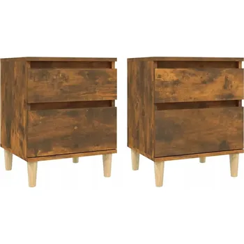 Noční stolek Noční stolky, 2 ks, kouřový dub, 40x35x50 cm