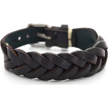 Náramek Pánský náramek FOSSIL JF04406040 Černá kůže Vintage Pohodlný