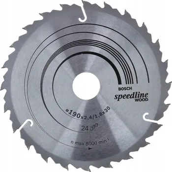 Pilový kotouč BOSCH PILOVÝ KOTOUČ S VIDIOVÝMI ZUBY NA DŘEVO 190 mm 24 zubů