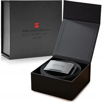 Opasek Pánský PÁSEK ke kalhotám plátěný jako Dárek pro muže ČERNÝ v krabičce