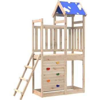 Zahradní sestava Herní věž Hnědá 110,5 x 52,5 x 215cm Masivní borové dřevo