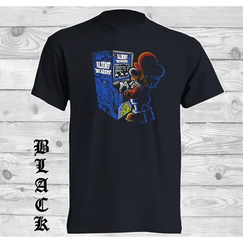 Pánské tričko levne-bavlnene-tricko-potisk-Super-Mario Barva: Black -černá, velikost: 4XL