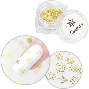 Vánoční dekorace Ozdoby na nechty Vločky – vánoční sněhové vločky v dózičce