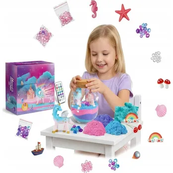 Obraz Zestaw kreatywny křišťál jednorožec akvárium DIY LED lampička 13 barev