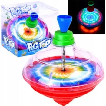 Hračka pro nejmenší Bąk Hrající Duhový Káča svítící hračka ZA1605