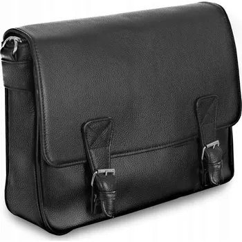 Pánská kožená taška přes rameno na notebook černá - Tizano TM14