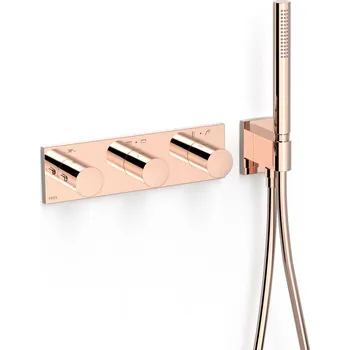 Vodovodní baterie TRES Vanová/sprchová souprava B-SYSTEM růžové zlato 30735401OP