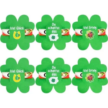 YANSYUN Sada 6 talismanů pro štěstí, plstěný obal na čokoládu, dárek „Zvládneš to!“, zkouška s