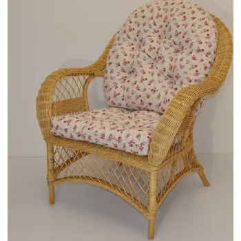 Zahrada Axin Trading s.r.o. Ratanové křeslo Florida medové polstr motiv růžičky