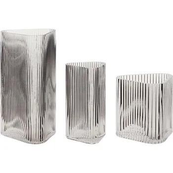 Váza Sada dekorativních váz Hübsch Elements 3-pack 180907 průhledná TSP