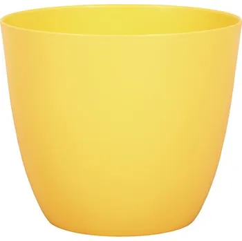 Obal na květináč plastový PATRICIE Ø 11 x 10 cm matný žlutý