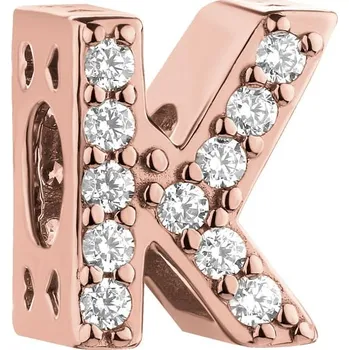 Přívěsek Pozlacený stříbrný přívěsek Beads se zirkony - písmeno K - AP544-6756