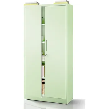 Kancelářská skříň JAN, 900 x 1850 x 400 mm, Fresh Style: pastelově zelená