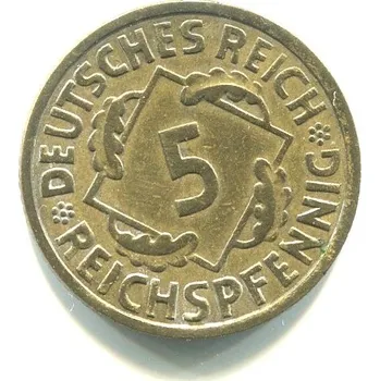 NĚMECKO. 5 Reichspfennig 1930/A.