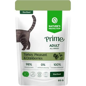 Krmivo pro kočku Natures P Prime KAPSIČKA cat adult serilised GF turkey&pheasant&cranberries 85 g