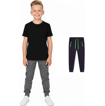 Chlapecké oblečení CHLAPECKÉ TEPLÁKY FT0293 VELIKOSTI 128-164 Velikost: 158/164, Barva: Šedá