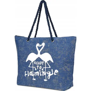 Kabelka Bellugio plážová taška látková modrá