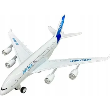 autíčko KOVOVÉ OSOBNÍ LETADLO AIRLINER AF-8869 V MĚŘÍTKU 1:300 SVĚTLO ZVUK