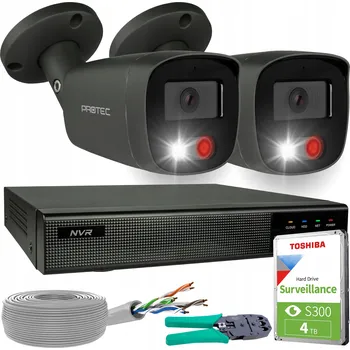 IP kamera Monitorovací sada 2 Grafitové kamery IP 4K 8MP POE IR Mikrofon HDD náhled