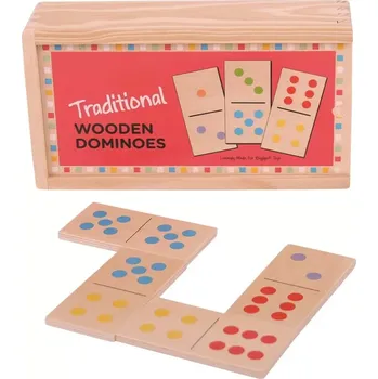 Dřevěná hračka Bigjigs Toys Dřevěné domino klasické