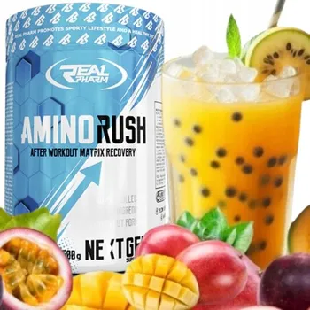Aminokyselina Vícesložkový prášek Amino Rush Real Pharm 500 g pomeranč