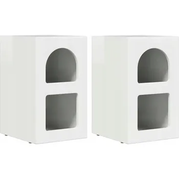 Noční stolek Noční stolek 2 ks Bílý s vysokým leskem 29,5 x 35 x 50 cm