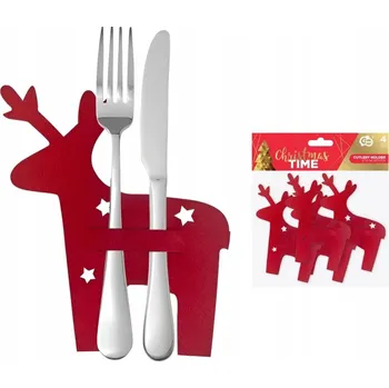 Vánoce Pouzdro na příbory s motivem Sob , 14,5x18 cm, 4 ks