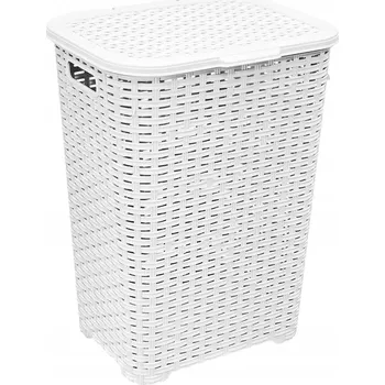 Koš na prádlo Volně stojící koš na prádlo Rattan 60 l bílý