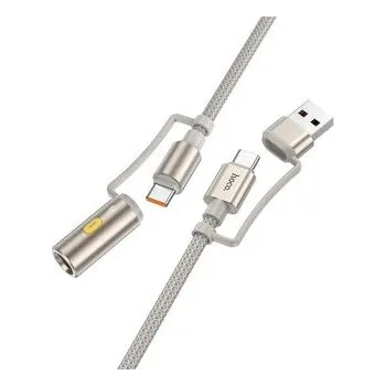 Kabel All-in-one USB-A / USB-C na USB-C + autonabíječka do zapalovače Hoco 3A 60W 1,2 m šedý - Hoco + zdarma možnost vyzkoušet a vrátit zboží do 30 dní