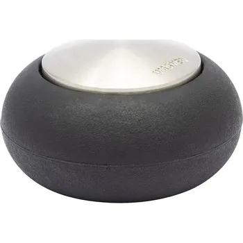 WAGNER Designová podlahová zarážka na dveře, ŠROUB NEBO LEPIDLO - Průměr Ø 55 x 30 mm, Kartáčovaný