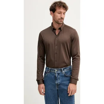 Pánská košile Bavlněná košile Mos Mosh MARCO 500940 hnědá 88X, vel. XXL