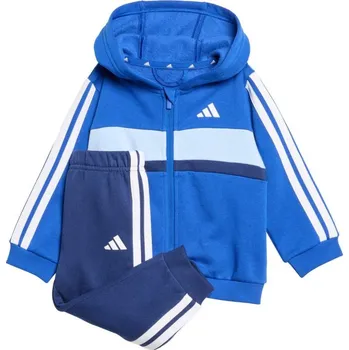 Dívčí tričko Dětská tepláková souprava adidas Essentials Tiberio 3 Stripes Fleece modrá KC6004 74cm