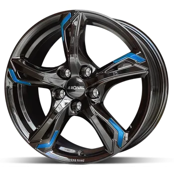 Disk Alu disk Ronal R62 JB Blue 7,5x17 5x114 ET40 černý lesklý modrý