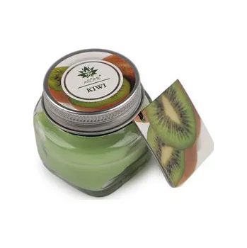Svíčka Malá vonná svíčka ve skle s jmenovkou 28 g Fruit, Floral - 1 ks - 15 (Kiwi) zelená sv.