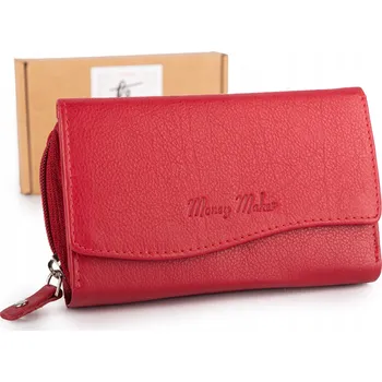 Dámská kožená peněženka velká z měkké přírodní kůže s RFID ochranou červená