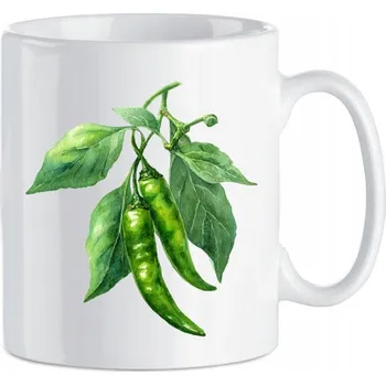 Keramický hrnek Zelené Papričky Chilli Zelenina