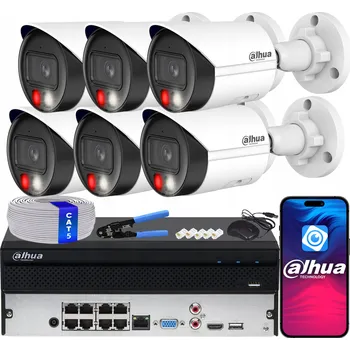 IP kamera Monitorovací sada 6x IPC-HFW2649S-S-IL 6MP DAHUA WizSense IR30m Dual Light