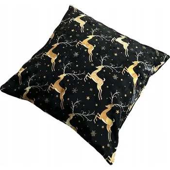 Povlečení VÁNOČNÍ POVLEČENÍ NA POLŠTÁŘ 40x40 cm VELUROVÉ, ČERNÉ, SOBI