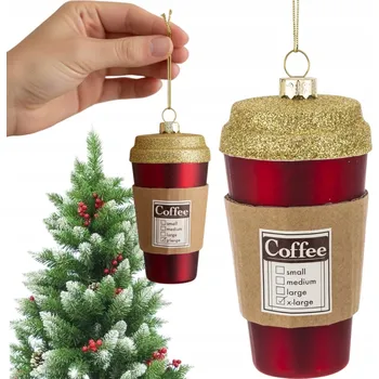 Vánoční dekorace KRÁVA VÁNOČNÍ KOULE SKLENĚNÁ NA VÁNOČNÍ STROMEČEK 14 CM DÁREK K VÁNOCŮM