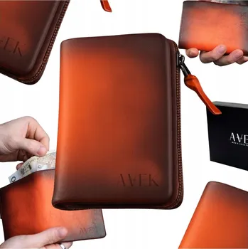 Peněženka RUSTIKÁLNÍ PÁNSKÁ KOŽENÁ PENĚŽENKA Z PRAVÉ KŮŽE NA KARTY, HOTOVOST A MINCE