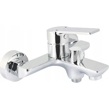 Vodovodní baterie Vanová a sprchová baterie nástěnná, páková Deante LOCO, stříbrná