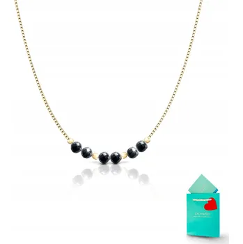 Náhrdelník Náhrdelník černý turmalín přívěsek stříbro pozlacené zlatem ryzost 925