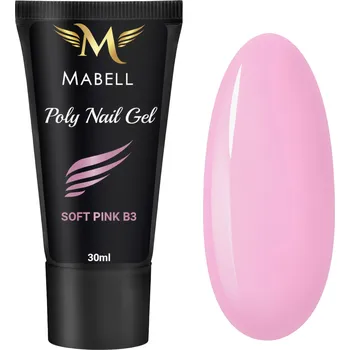 Lak na nehty MABELL Stavební gel Polygel AKRYLOŽEL ACRYLGEL POLY GEL NA NEHTY 30g - Soft Pink
