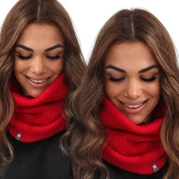 Šála DÁMSKÁ ZIMNÍ ŠÁLA MÓDNÍ POHODLNÁ ŠÁLA NÁKRČNÍK TUBA TEPLÁ ČERVENÁ