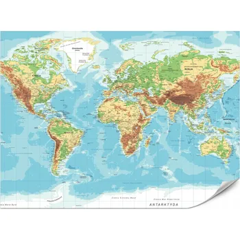 Fototapeta Fototapeta MAPA SVĚTA V Polštině na Zeď 135x90