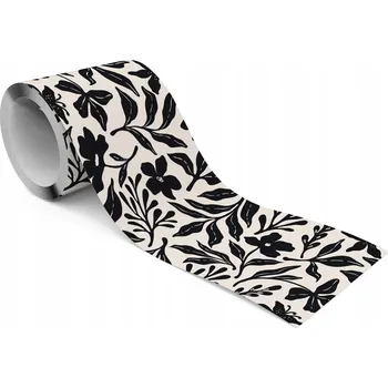 Fototapeta Samolepicí Ozdobný Pásek Černé KVĚTY Abstrakce Rostliny Retro Styl
