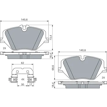 Brzdová destička Sada brzdových destiček, kotoučová brzda BOSCH 0 986 460 279
